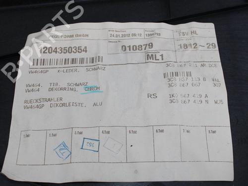 Rear left panel VW PASSAT CC B6 (357) 2.0 TDI | BP10125425C60 