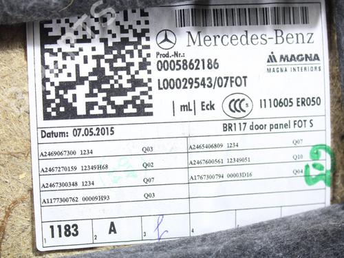 Rear left panel MERCEDES-BENZ CLA Coupe (C117) CLA 180 (117.342) | BP24318983C60 