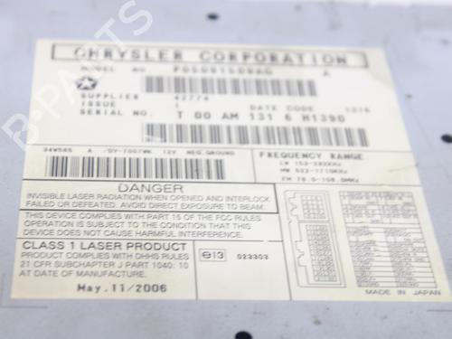Radio DODGE CALIBER 1.8 | BP15769391E6 