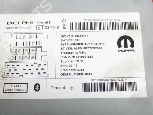 Radio FIAT PUNTO (199_) 1.4 (199AXB1A, 199BXB1A, 199BXB11, 199AXB11) | BP29814446E6