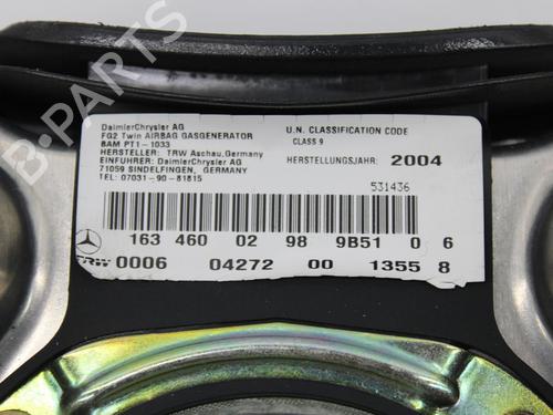 Driver airbag MERCEDES-BENZ M-CLASS (W163) ML 270 CDI (163.113) | BP10124858C9 