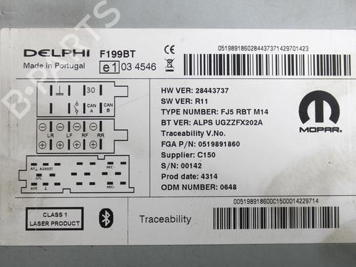 Radio FIAT PUNTO (199_) 1.4 (199AXB1A, 199BXB1A, 199BXB11, 199AXB11) | BP29814446E6