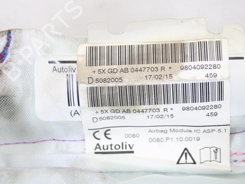 Right curtain airbag PEUGEOT 208 I (CA_, CC_)  | BP16874960C12 