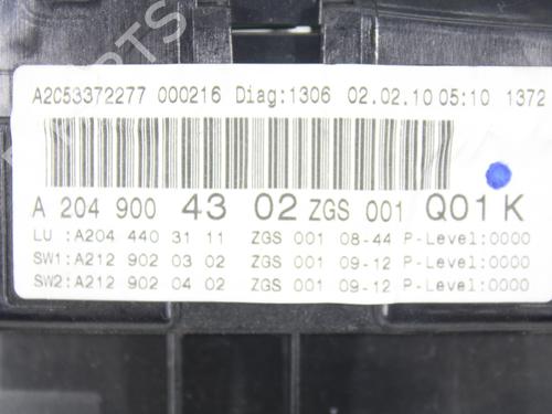 Instrument cluster MERCEDES-BENZ C-CLASS (W204) C 200 CDI (204.001) | BP17104308C47 