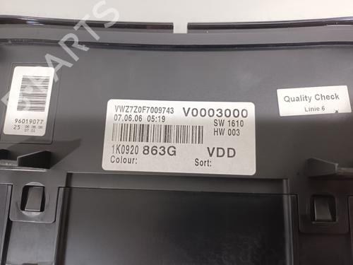 Instrument cluster VW GOLF V (1K1) 1.4 TSI | BP17224470C47 