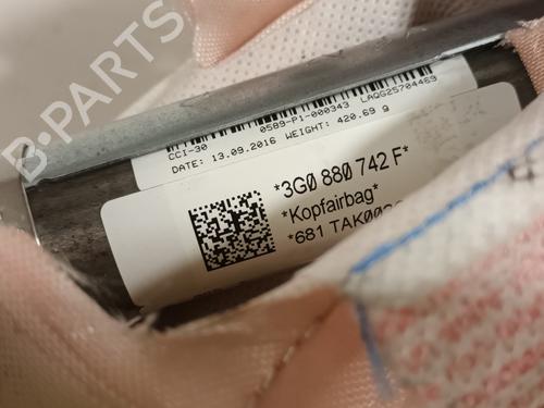 Right curtain airbag VW PASSAT B8 (3G2, CB2) 1.4 GTE Hybrid | BP30812732C12