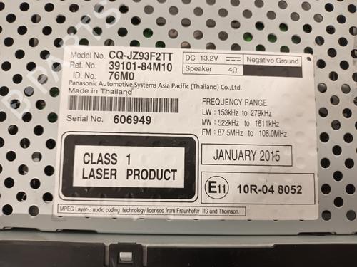 Radio SUZUKI CELERIO (LF) 1.0 (AVK310) | BP16093943E6 