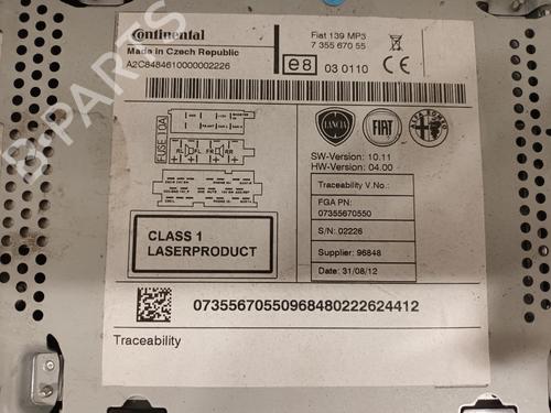 Radio FIAT PANDA (312_, 319_) 0.9 (312PXG1A) | BP16489552E6 