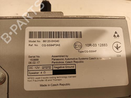 Radio TOYOTA AYGO (_B4_) 1.0 (KGB40) | BP15101529E6 