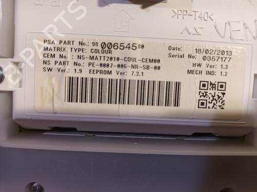 Instrument cluster PEUGEOT 208 I (CA_, CC_) 1.2 VTI 82 | BP16330887C47