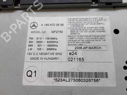 Radio MERCEDES-BENZ A-CLASS (W169) A 200 CDI (169.008, 169.308) | BP4417965E6 