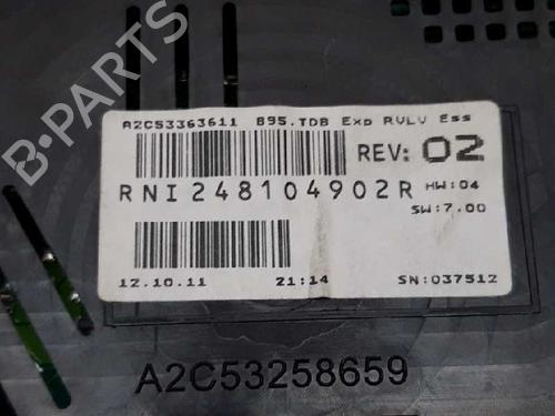 Instrument cluster RENAULT MEGANE III Hatchback (BZ0/1_, B3_) 1.6 16V (BZ1B, BZ1H) | BP4940157C47 