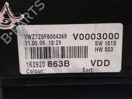 Instrument cluster VW GOLF PLUS V (5M1, 521) 1.9 TDI | BP9820751C47 
