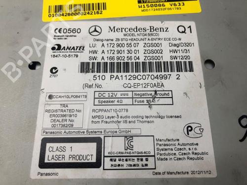 Used Radio MERCEDES-BENZ SLK (R172) 250 CDI / d (172.403) (204 hp) 22614665