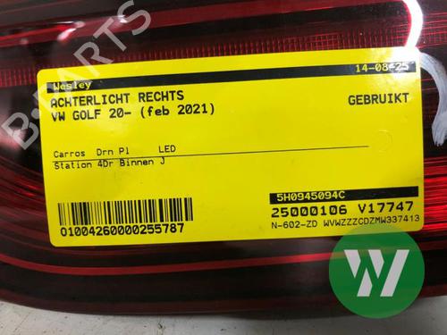 Right taillight VW GOLF VIII (CD1, DA1) 1.5 eTSI | BP39914030C35 - Image 2