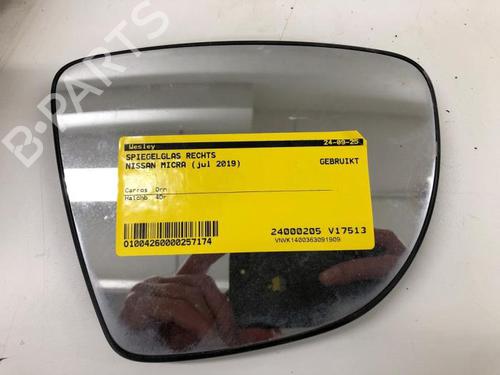 Used Right mirror glass NISSAN MICRA V (K14) 1.0 IG-T 100 (101 hp) 29405699