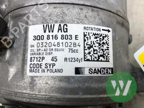 Compresseur AC VW T-CROSS (C11, D31) 1.5 TSI (150 hp) 32076437