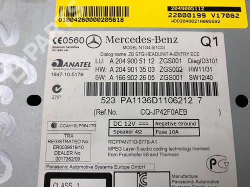 Radio MERCEDES-BENZ C-CLASS (W204) C 220 CDI (204.002) | BP11702955E6 
