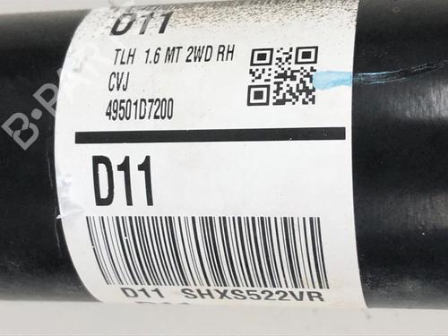 Right front driveshaft KIA SPORTAGE IV (QL, QLE) 1.6 GDI | BP29808793M39 