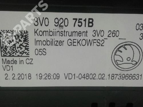 Instrument cluster SKODA SUPERB III Estate (3V5) 1.6 TDI | BP4776083C47 