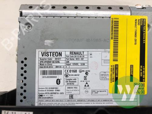 Radio RENAULT TWINGO III (BCM_, BCA_) 0.9 TCe 90 (BCM9, BCM2) | BP31319856E6