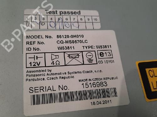 Radio TOYOTA AYGO (_B1_) 1.0 (KGB10_, KGB10R) | BP10871402E6 