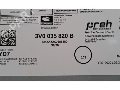 Radio SKODA SUPERB III Estate (3V5) 1.4 TSI iV | BP26014284E6 