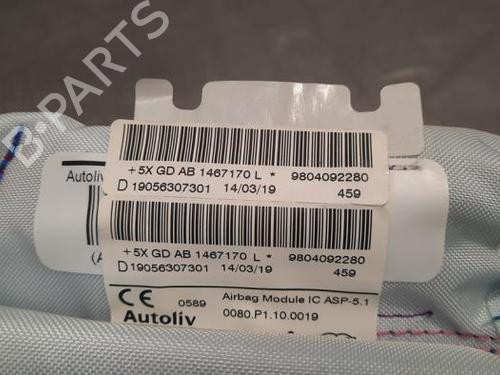 Right curtain airbag PEUGEOT 208 I (CA_, CC_) 1.6 HDi | BP23585753C12 