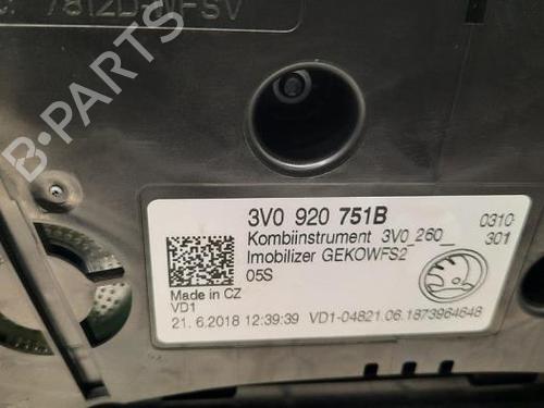 Instrument cluster SKODA SUPERB III Estate (3V5) 1.6 TDI | BP23622959C47 