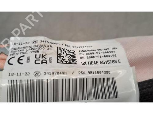 Right curtain airbag PEUGEOT 3008 II SUV (MC_, MR_, MJ_, M4_) 1.2 THP/ PureTech 130 (MRHNSM, MRHNSU, MRHNSJ, MRHNYW,... | BP29214780C12 