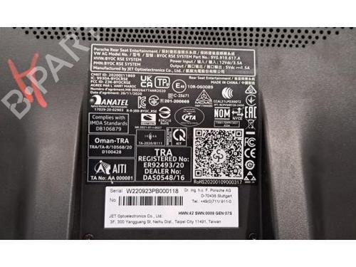 Display monitor PORSCHE TAYCAN (Y1A) Performance Battery Plus (Y1AAA1) | BP30824214C48