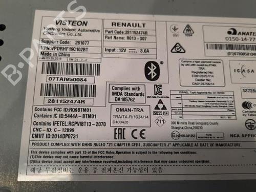 Bilradio RENAULT TWINGO III (BCM_, BCA_) 1.0 SCe 70 | BP23623678E6 