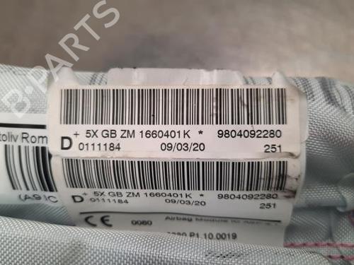 Right curtain airbag PEUGEOT 208 I (CA_, CC_) 1.5 BlueHDI 100 | BP23605176C12 