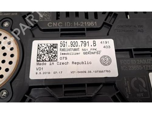 Instrument cluster VW GOLF VII (5G1, BQ1, BE1, BE2) 2.0 R 4motion | BP29234389C47 