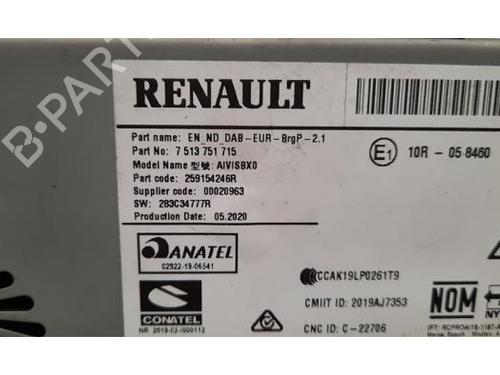 Radio RENAULT CAPTUR II (HF_) TCe 100 (HFMT) | BP23618251E6 
