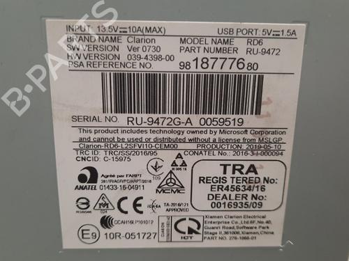 Radio TOYOTA PROACE Van (MDZ_) 1.5 D4d (MDZ8) | BP17200356E6 