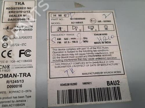 Radio HYUNDAI i10 II (BA, IA) 1.0 | BP23617698E6 