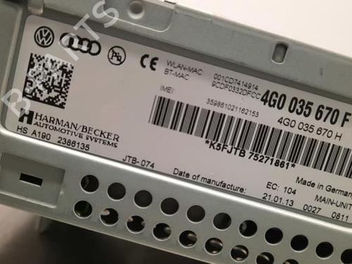 Radio AUDI A6 C7 (4G2, 4GC) 3.0 TDI quattro | BP23589511E6 