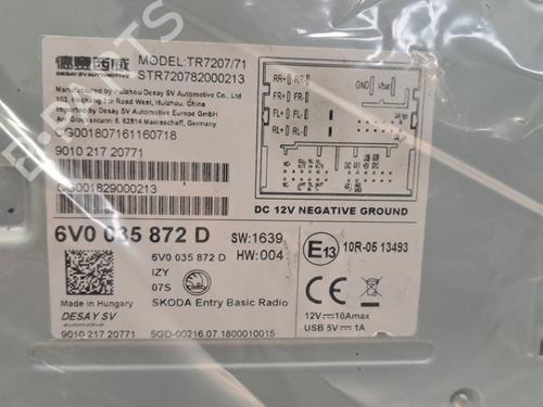 Radio SKODA FABIA III (NJ3) 1.0 | BP19649751E6 