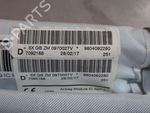 Right curtain airbag PEUGEOT 208 I (CA_, CC_) 1.2 VTI 82 | BP23598444C12 