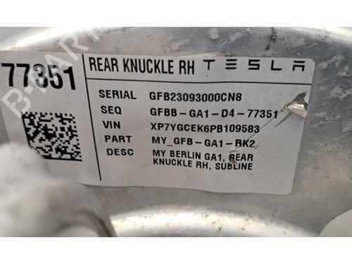 Right rear steering knuckle TESLA MODEL Y (5YJY) Long Range All-wheel Drive | BP30714324M28 