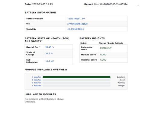 Battery TESLA MODEL Y (5YJY) Long Range All-wheel Drive | BP29223003E11 - Image 14