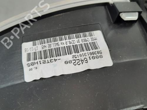 Instrument cluster CITROËN BERLINGO Box Body/MPV (B9) 1.6 HDi / BlueHDi 75 | BP10899640C47 