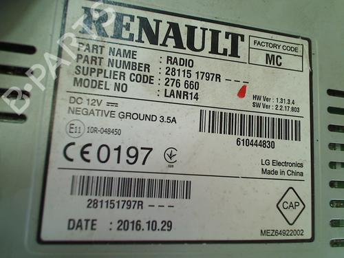 Radio RENAULT MEGANE IV Hatchback (B9A/M/N_) 1.5 dCi 110 (B9A3) | BP13629483E6 