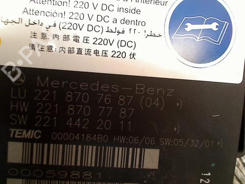 Used Electronic module MERCEDES-BENZ S-CLASS (W221, V221) S 500 (221.071, 221.171) (388 hp) 11312130