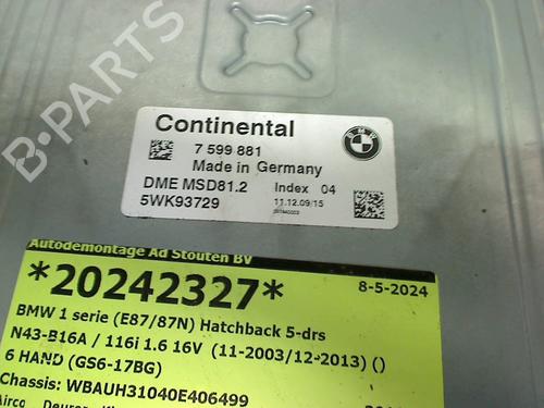 Engine control unit (ECU) BMW 1 (E87) 116 i | BP28124859M57 