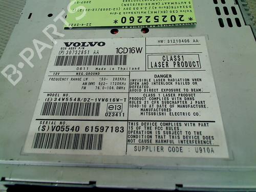 Radio VOLVO C30 (533) D5 | BP27410241E6 