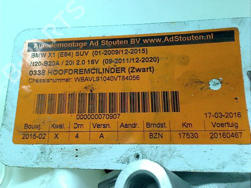 Used Brake master cylinder BMW X1 (E84) sDrive 20 i (184 hp) 11301391