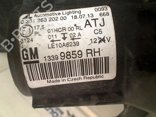Right headlight OPEL ZAFIRA TOURER C (P12) 1.6 CDTI (75) | BP30845287C29