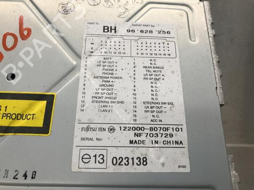 Radio CHEVROLET AVEO / KALOS Saloon (T250, T255) 1.4 | BP17725824E6 